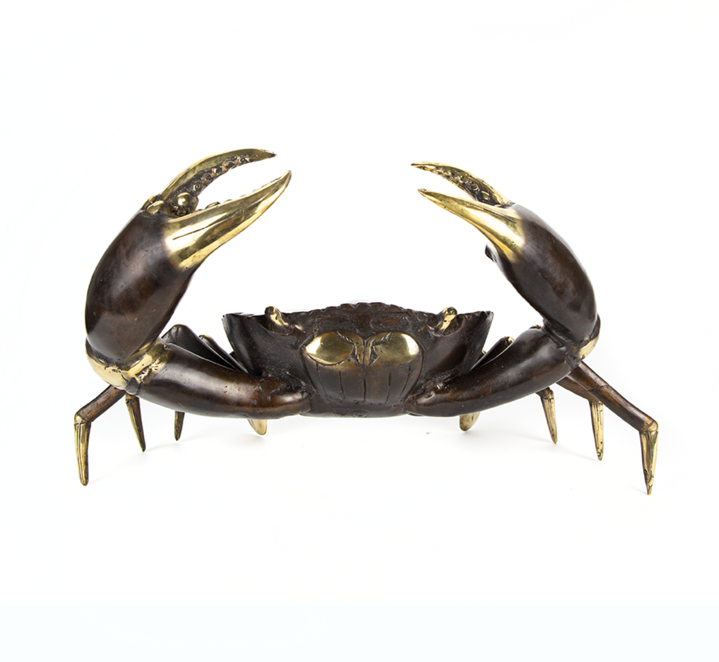 XL Solid Brass Cornish Crab with a Bronze & Gold Patina
